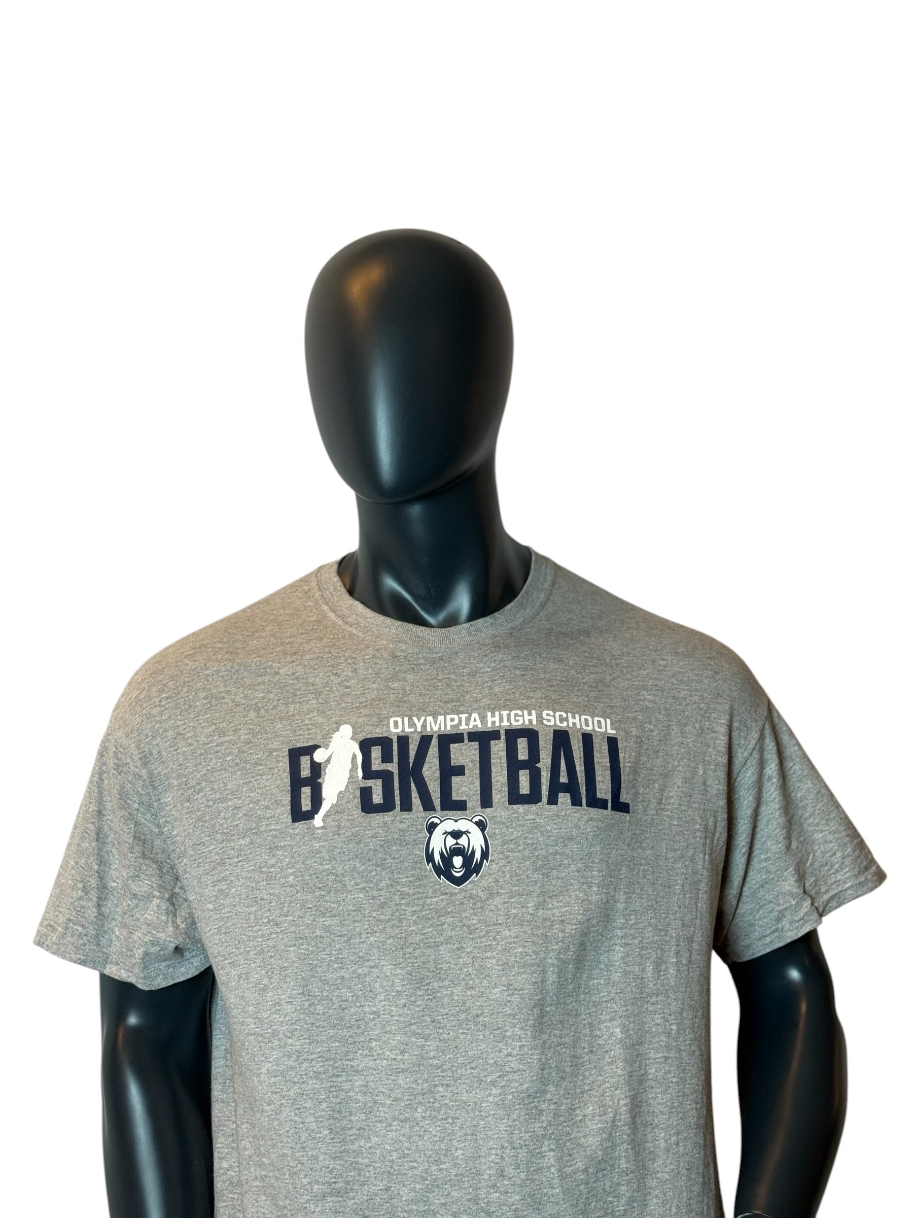 Olympia High School Basketball T Shirt Grey Vintage Sports Tee